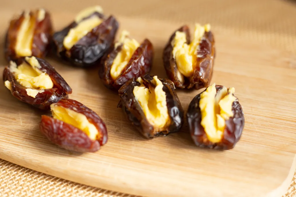 Salted Chocolate Dipped Peanut Butter Stuffed Dates